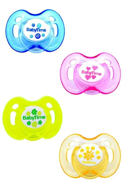 Bt150-2 Cherry Tip Pacifier with Protective Cover and Stone Pattern 06+18 Months