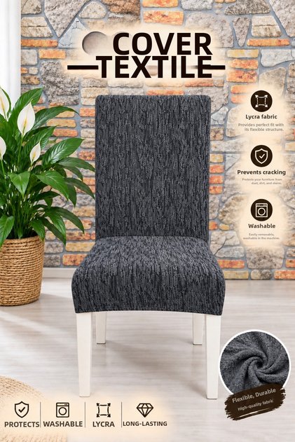 6 Pieces Chair Cover Plain Classic Model Chair Cover