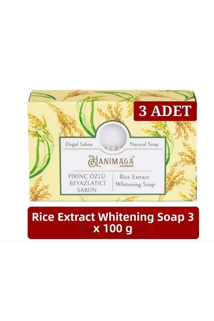 3 Pieces of Rice Extract Whitening Skin Nourishing Dead Cell Purifying Skin Tone Equalizer Soap 3 X 100 Gr.