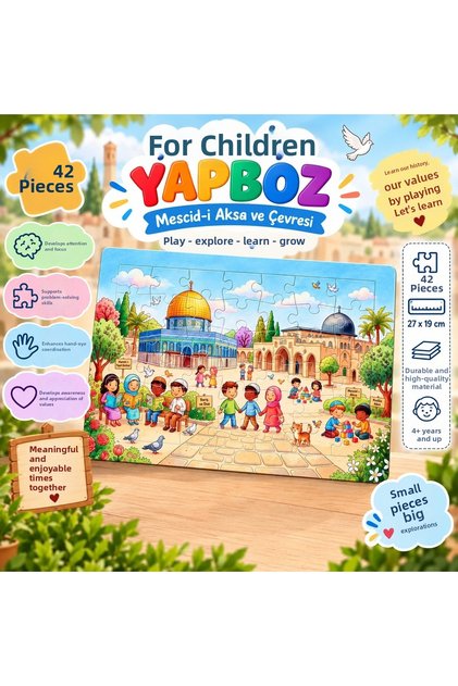 42 Piece Children's Puzzle with the Theme of the Al-Aqsa Mosque and Its Surroundings