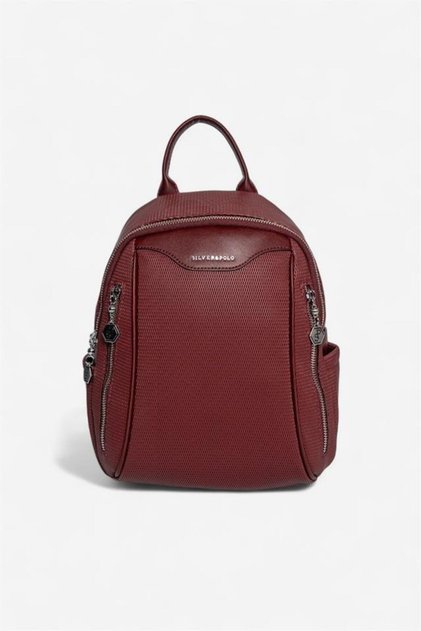 Burgundy - Burgundy Honeycomb Women's Backpack Sp906