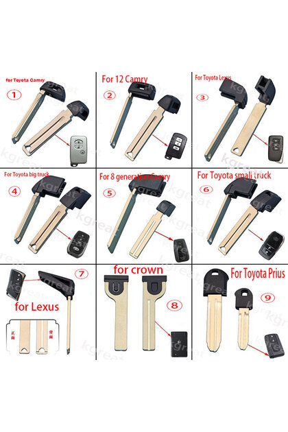 NO-1 10pc Emergency Smart Prox Remote Key Fob Blade Single Insert Blank for Toyota Camry RAV4 Domine