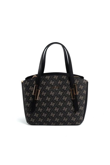 Smoked - Geantă de mână neagră cu monogramă pentru femei SP1021