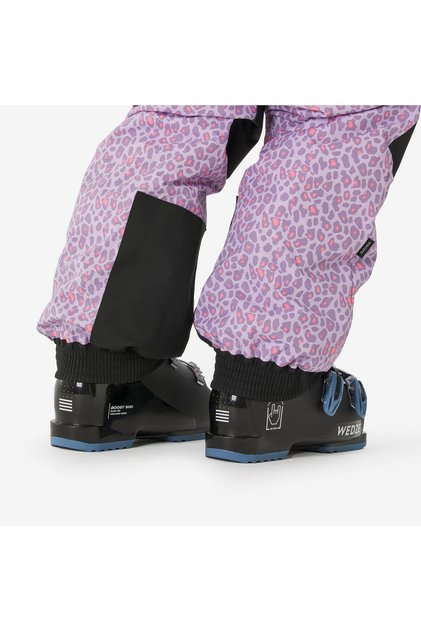 Quechua Çocuk Kayak Tulumu - 5/13 Yaş - Mor/Leopar Desenli - SKI100