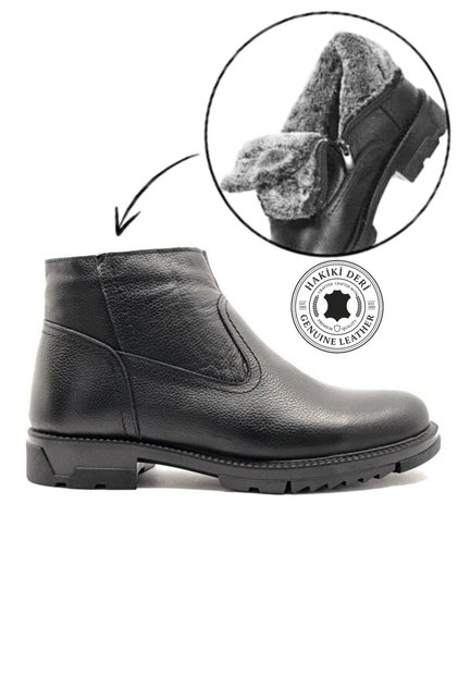 Genuine Leather and Fur Warm Inner Lining Cold-Resistant Water-Resistant 4249Aa