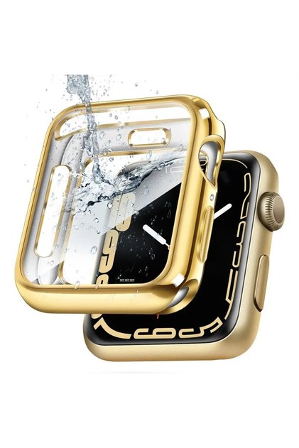 غطاء TPU ذهبي من سلسلة 654 Se مقاس 40 مم لساعة Apple Watch Series 9 8 7 6 5 4 3 SE مقاس 41 مم 45 مم 42-44 مم-40 مم