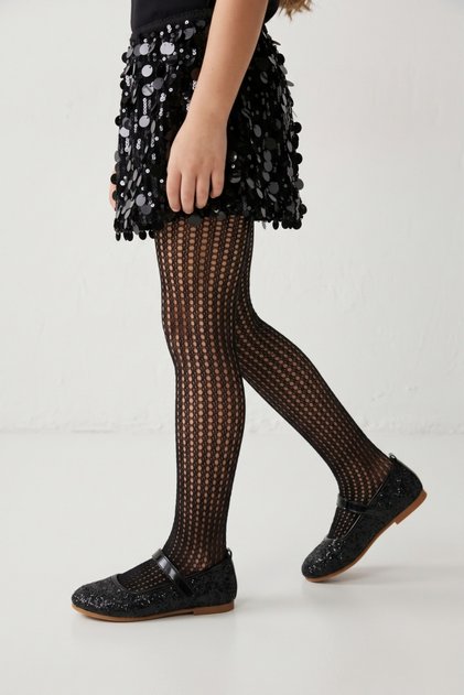 Black Lace Fishnet Girls' Pantyhose