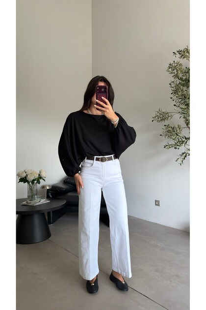 White Belted Wide Leg Jeans