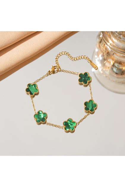 DG51007 Adjustable Stainless Steel Bracelet for Women Classic Luxury Five Flower Design Fashionable