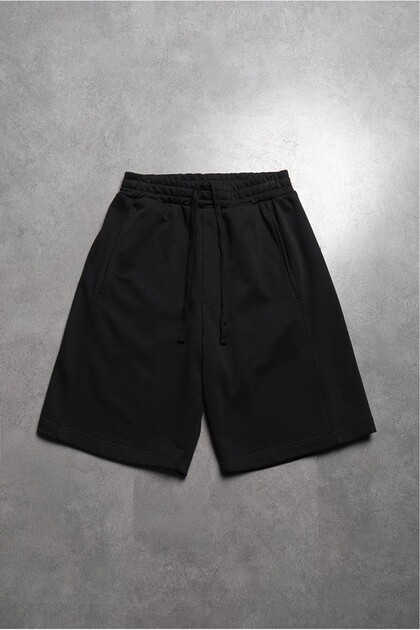 Siyah Contemporary Wide Fit Erkek Şort