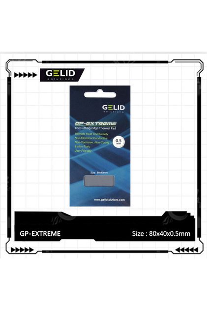 وسادة حرارية GELID GP-EXTREME مقاس 80x40x0.5 مم لوحدة المعالجة المركزية/وحدة معالجة الرسومات وبطاقة الرسومات ولوحة الأم عالية الأداء
