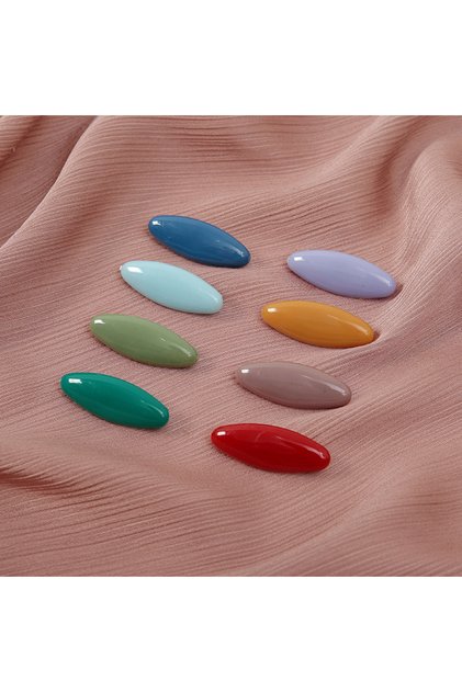 Clear 07 8pcs Hijab Pins Set with Plastic Cover, Safety Scarf Clips, Non-Slip Oval Brooch Pins for H