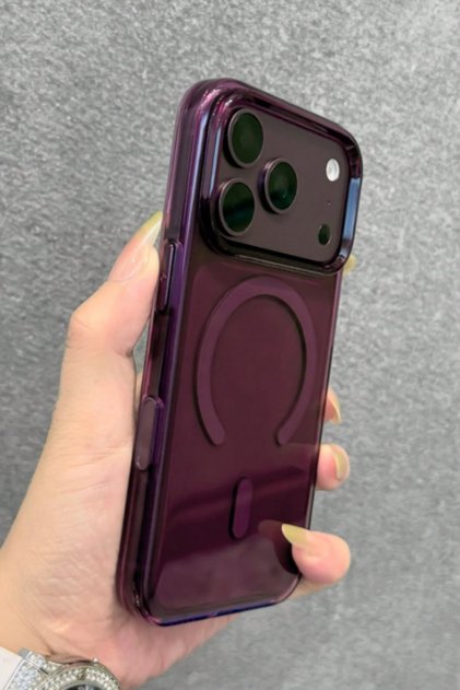 [Premium Sararmaz] iPhone 17 Pro / 18 Pro Uyumlu IC Animasyonlu MagSafe Destekli Kristal Cherry Şeffaf Sert Mika İnce Fit Kılıf