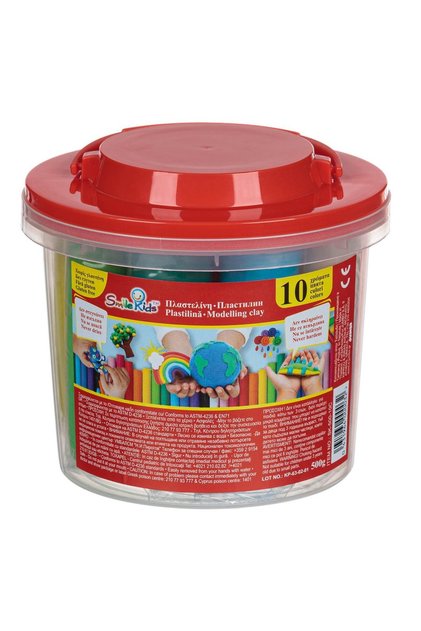 Plastilina in Galeata 10 Culori Diferite - 500g - Cutii, Jucarii