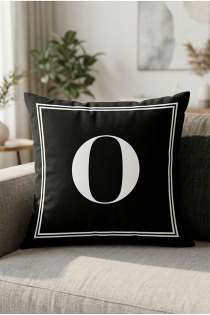 Lettered Throw Pillow Pillow Case - Letter O - 43x43 Cm
