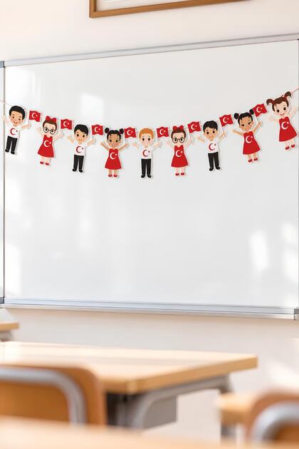 23 April Joyful Children Holding Hands Decorative Banner