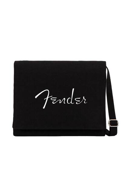 Fender Logo Black Canvas Messenger Bag