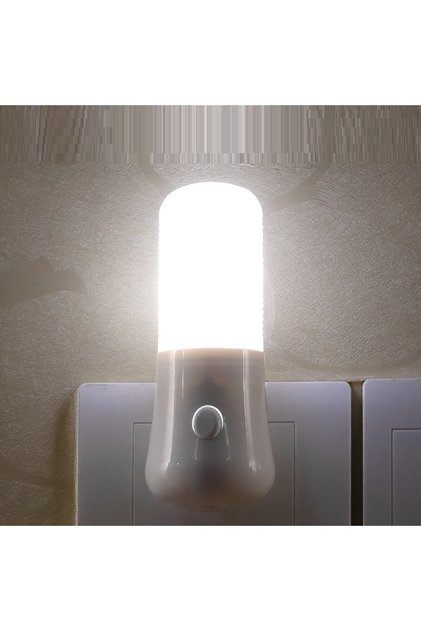 مصابيح ليلية أمريكية بيضاء بمقبس أوروبي/أمريكي مصباح ليلي LED مفتاح ضغط مصباح غرفة نوم بجانب السرير غرفة الأطفال C