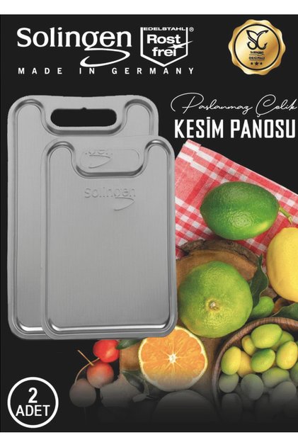 2' li Paslanmaz Çelik Kesim Panosu , Levhası - Çelik Kesme Tahtası