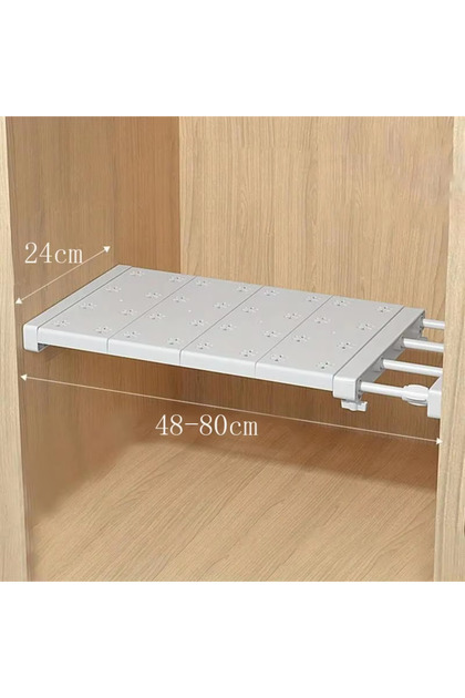 48-80cm Closet Tension Shelf Rod Expandable Shelf Locker Organizer Adjustable Metal Storage Rack Sca