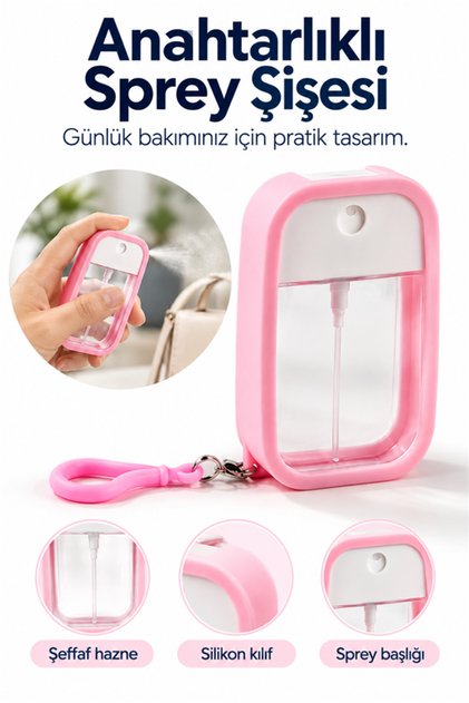 Silikon Kılıflı Anahtarlıklı Sprey Şişesi