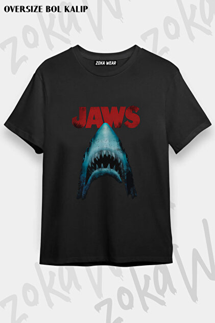 Unisex Black Shark Movie Jaws T-Shirt 372Zw
