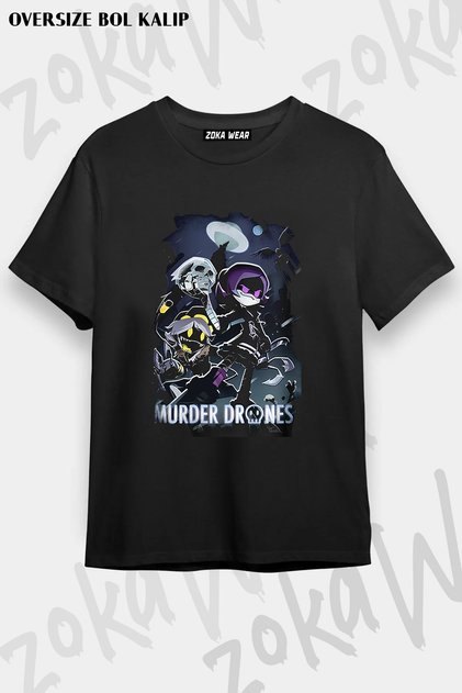 Unisex Siyah Poster Murder Drones T-Shirt 608zw