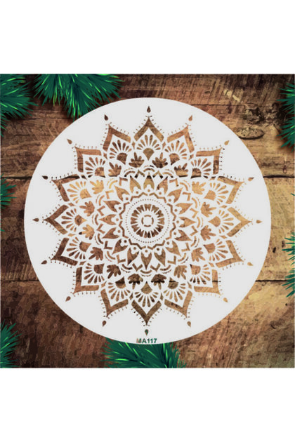 Stencil Tasarım Ma117 Mandala - Dekoratif Duvar Ve Eşya Boyama Şablonları 30x30 Cm