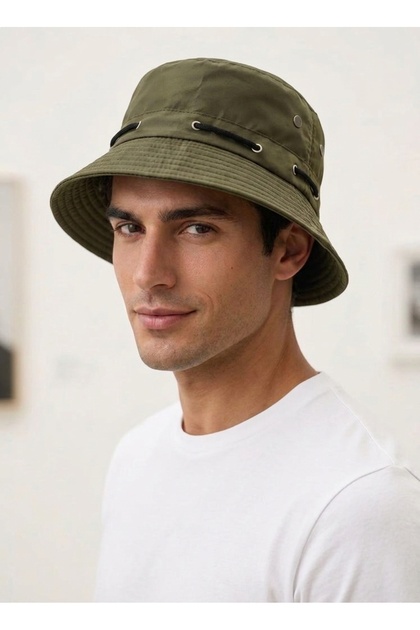 Double-Sided Unisex Drawstring Bucket Hat - Water Repellent Rain Sun Protection Outdoor Fishing Hat