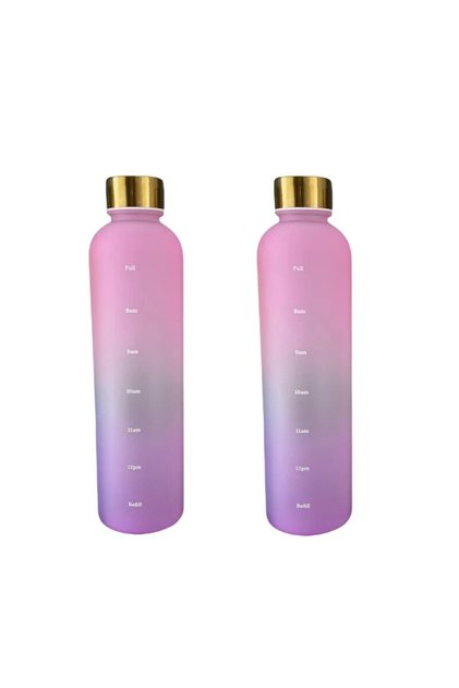 1000ml Pink Purple 1L Bottle With Time Marker 32 OZ Motivational Reusable Fitness Sports Outdoors Tr