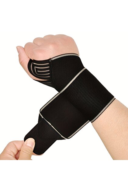 gray 1pc Adjustable Wrist Support Strap for Weightlifting, Sports, and Daily Use - Improve Wrist Sta