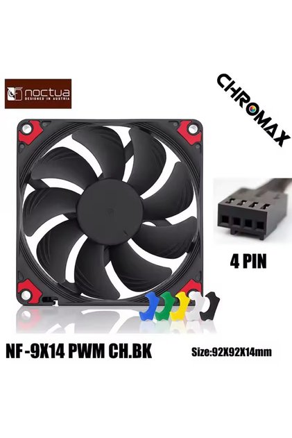 NO RGB Other NF-A9x14 PWM CH.BK.S Noctua NF-A9x14 PWM chromax.black.swap 92mm Chassis Fan Silent Hig