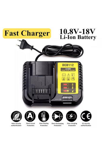 US DCB112 Li-Ion Battery Charger For Dewalt 10.8V 12V 14.4V 18V 20V DCB200 DCB101 DCB115 DCB107 DCB1