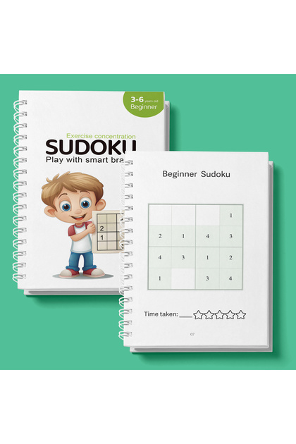 كتاب تمارين رياضيات Sudoku للأطفال من 3-6 سنوات، تمارين تفكير منطقي لجميع الأعمار، تمارين للدماغ