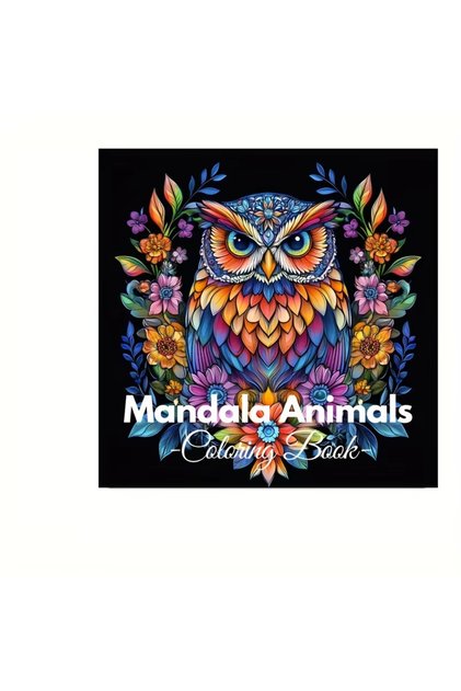 Style 1 28 Pages Mandala Animals Coloring Book for Adult Stress Reduction | Colouring Book for Stres