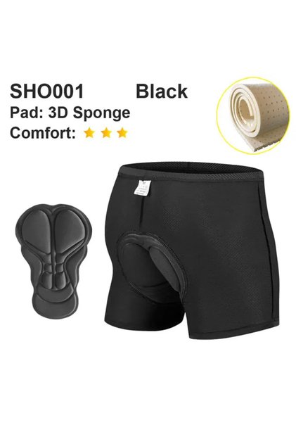 M SHO001 BLA NEWBOLER Breathable Cycling Underwear Cycling Shorts 5D Gel Pad Shockproof Bicycle Und
