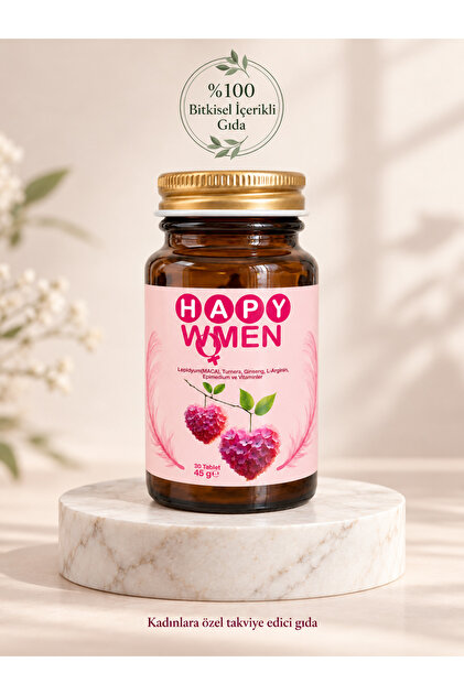 HapyWomen Lepidyum, Turnera, Epimedium, Ginseng ve Vitaminler İçeren Takviye Edici Gıda