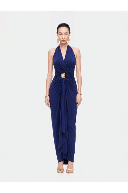 Halter Yaka Maxi Elbise