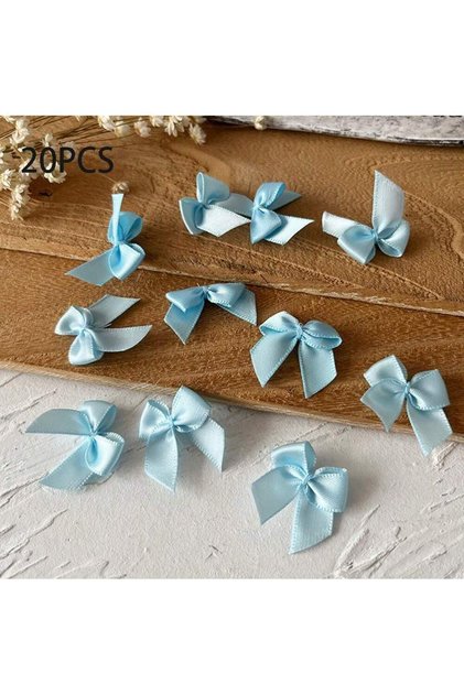 100pcs blue 20/50 Small Ribbons, Bows, Floral Crafts, Handmade Gift Accessories, Wedding Decorations