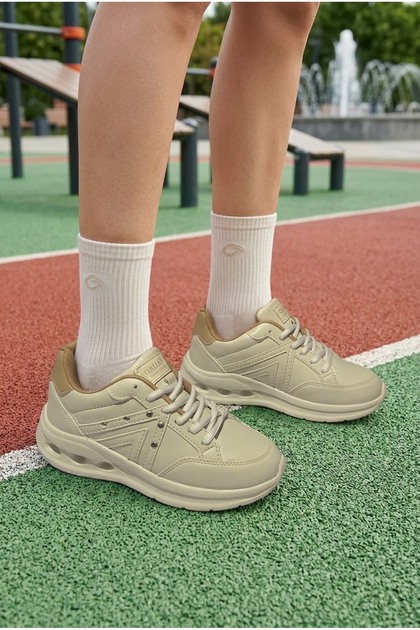 Grijak Beige Lightweight Daily Walking and Running Sports Shoes for Women
