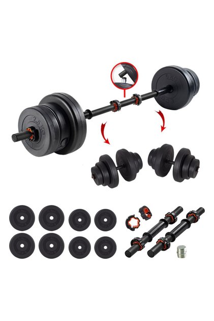 32 Kg Multifonksiyonel Birleştirilebilir Halter Seti Ve Dambıl Seti Ağırlık Fitness Seti