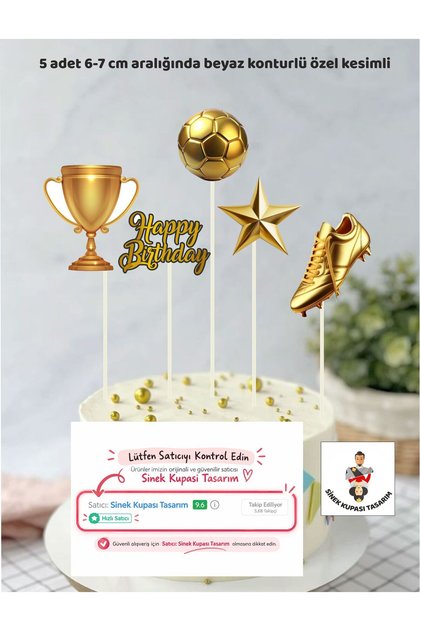 Futbol Temalı KonseptDoğum Günü Pasta Süsü Doğum Günü Süsü