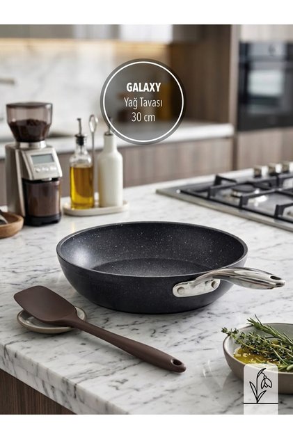 Granite Galaxy Oil Pan | 30 cm | Black | Non-Stick & Scratch-Resistant | Oil-Free Cooking