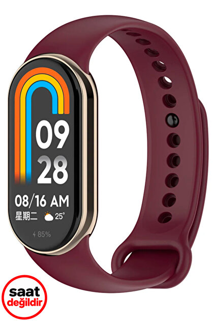 Xiaomi Mi Band 8 Mi Band 9 Mi Band 10 Uyumlu Silikon Kordon Kayış Metal Pimli