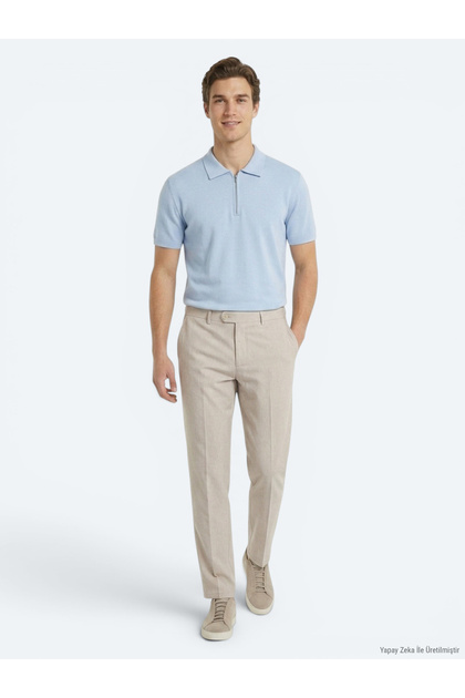 Taş Kumaş Relaxed Fit Casual Keten Karışımlı Pantolon