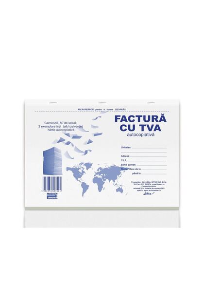 Factura A5 cu TVA 3 EX. 150F Autocopiativ