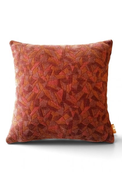 Dusty Rose Brown Chenille Geometric Patterned Decorative Throw Pillow Cover