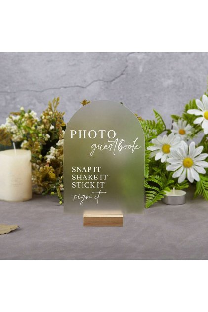 01 Arch Guest Book Sign, Photo Guestbook Sign, Polaroid Wedding Sign, Guestbook Acrylic Sign, Snap I