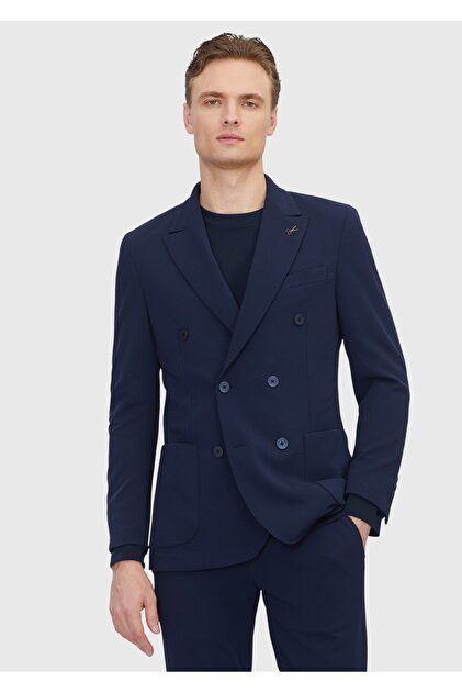 Lacivert Düz Comfort Fit Takım Elbise