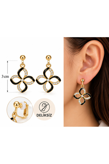 No-Piercing Earrings Vintage Flower Clip-On Women's Earrings
